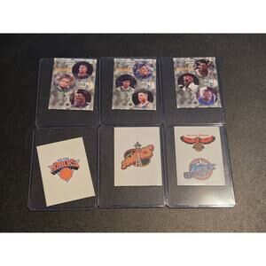 1997 Upper Deck NBA Stickers Lot of 6 Knicks Sonics Hawks Jazz Team Logos